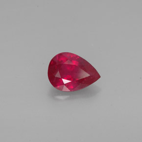 Rubi vermelho natural 1,28ct, formato de pêra, SI