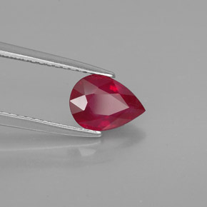 Rubi vermelho natural 1,37ct, formato de pêra, SI