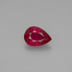 Rubi vermelho natural 1,45ct, formato de pêra, VS-SI
