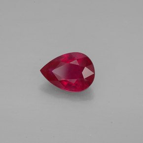 Rubi vermelho natural 1,45ct, formato de pêra, VS-SI