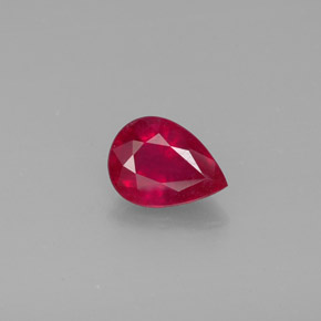 Rubi vermelho natural 1,48ct, formato de pêra, SI