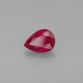Rubi vermelho natural 1,48ct, formato de pêra, SI