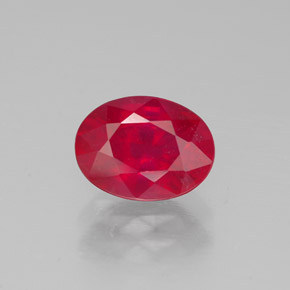 Rubi vermelho natural 1,47ct, corte oval, SI
