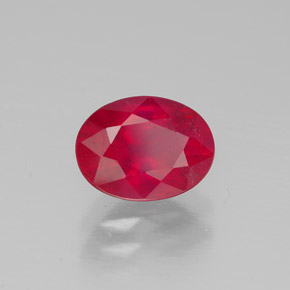 Rubi vermelho natural 1,47ct, corte oval, SI
