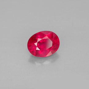 Rubi vermelho natural 1,75ct, corte oval, SI