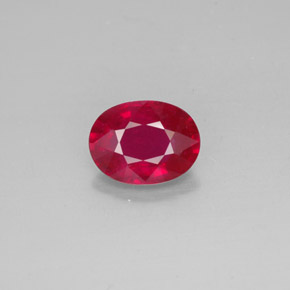 Rubi vermelho natural 1,66ct, corte oval, SI
