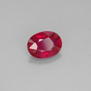 Rubi vermelho natural 1,66ct, corte oval, SI
