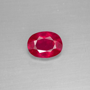 Rubi vermelho natural 1,62ct, corte oval, SI