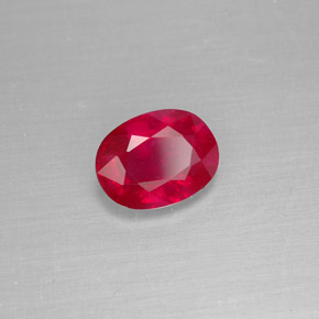 Rubi vermelho natural 1,62ct, corte oval, SI
