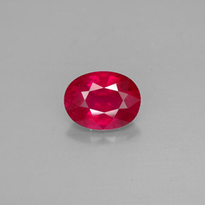Rubi vermelho natural 1,67ct, corte oval, SI