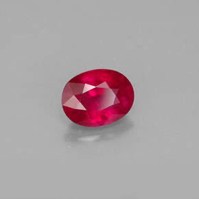 Rubi vermelho natural 1,67ct, corte oval, SI