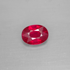 Rubi vermelho natural 1,54ct, corte oval, VS-SI