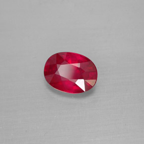 Rubi vermelho natural 1,54ct, corte oval, VS-SI