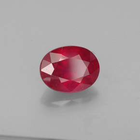 Rubi vermelho natural 1,70ct, corte oval, SI