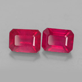 Pedras preciosas de rubi vermelho natural de  ct, corte esmeralda, VS-SI