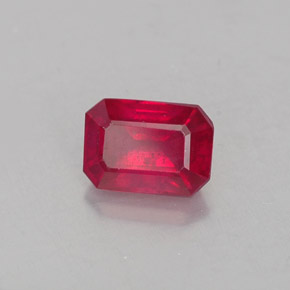 Rubi vermelho natural 1,30ct, corte esmeralda, VS-SI