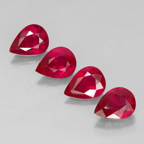 Pedras preciosas de rubi vermelho natural de  ct, formato de pêra, SI