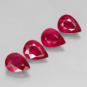Pedras preciosas de rubi vermelho natural de  ct, formato de pêra, SI