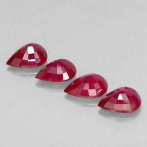Pedras preciosas de rubi vermelho natural de  ct, formato de pêra, SI