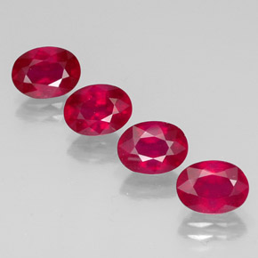 Pedras preciosas de rubi vermelho natural de  ct, corte oval, SI