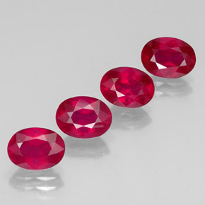 Pedras preciosas de rubi vermelho natural de  ct, corte oval, SI