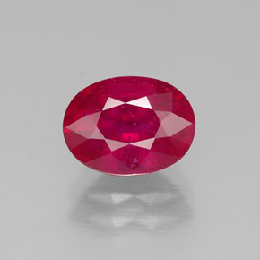 Rubi vermelho natural 1,88ct, corte oval, SI