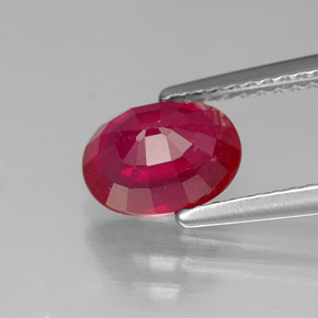 Rubi vermelho natural 1,88ct, corte oval, SI