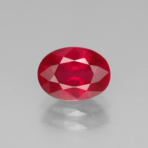 Rubi vermelho natural 1,62ct, corte oval, SI
