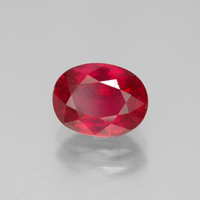 Rubi vermelho natural 1,73ct, corte oval, SI