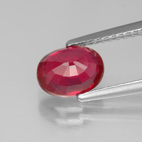 Rubi vermelho natural 1,73ct, corte oval, SI