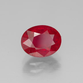 Rubi vermelho natural 1,84ct, corte oval, SI