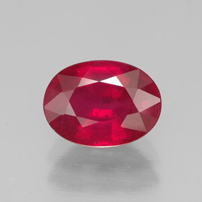 Rubi vermelho natural 1,70ct, corte oval, SI