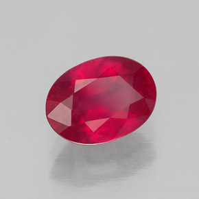 Rubi vermelho natural 1,79ct, corte oval, SI