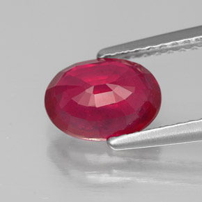 Rubi vermelho natural 1,79ct, corte oval, SI