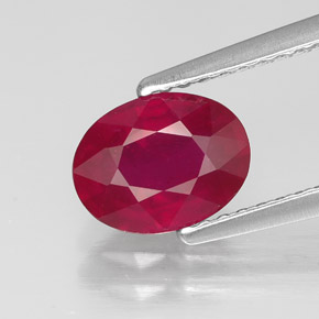 Rubi vermelho natural 1,57ct, corte oval, SI