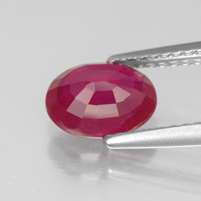 Rubi vermelho natural 1,57ct, corte oval, SI