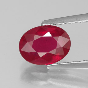 Rubi vermelho natural 1,79ct, corte oval, SI