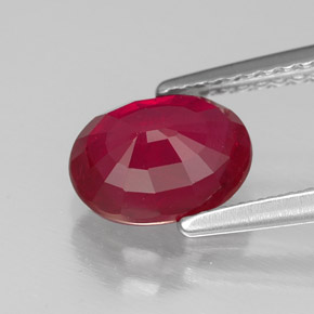 Rubi vermelho natural 1,79ct, corte oval, SI