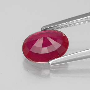 Rubi vermelho natural 1,54ct, corte oval, SI