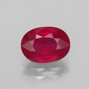 Rubi vermelho natural 1,70ct, corte oval, SI