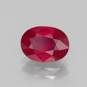Rubi vermelho natural 1,70ct, corte oval, SI