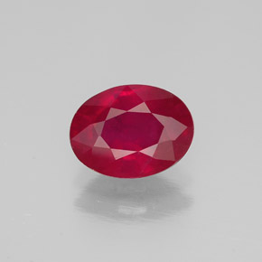 Rubi vermelho natural 1,34ct, corte oval, SI