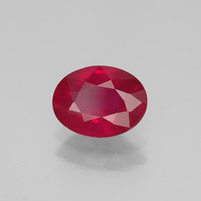Rubi vermelho natural 1,34ct, corte oval, SI