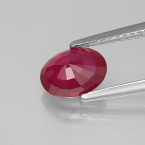 Rubi vermelho natural 1,34ct, corte oval, SI