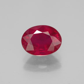 Rubi vermelho natural 1,71ct, corte oval, SI