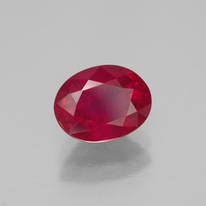 Rubi vermelho natural 1,71ct, corte oval, SI