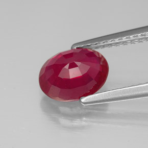 Rubi vermelho natural 1,71ct, corte oval, SI