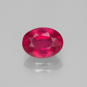 Rubi vermelho natural 1,62ct, corte oval, SI