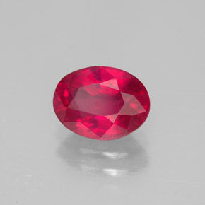 Rubi vermelho natural 1,62ct, corte oval, SI