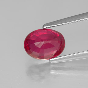 Rubi vermelho natural 1,62ct, corte oval, SI